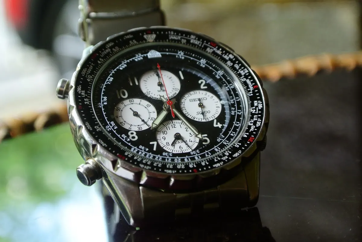 SEIKO FLIGHTMASTER Montre Seiko Flightmaster avec règle à calcul circulaire